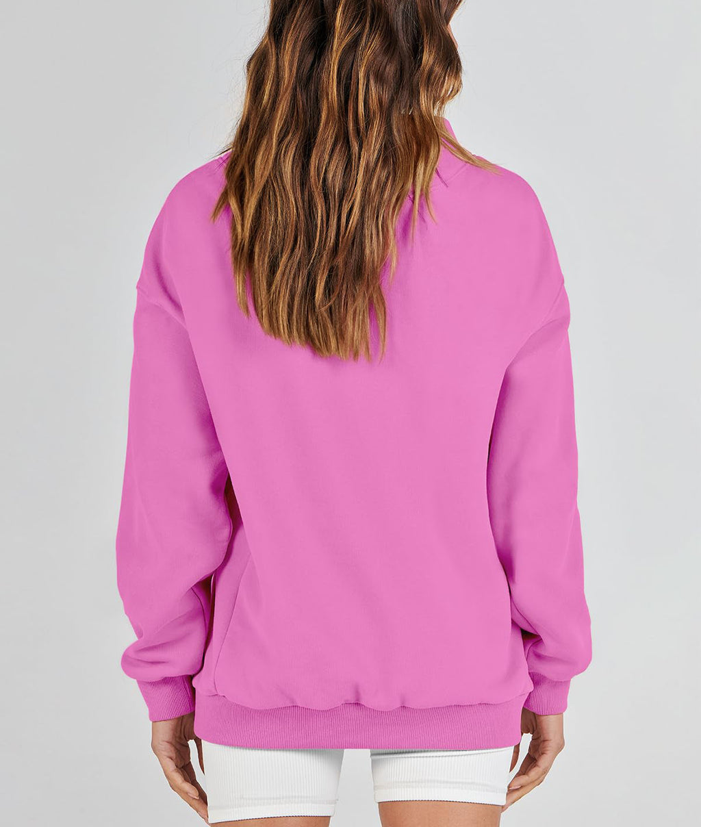 Women's Slit Mock Neck Oversized Sweatshirt (Buy 2, Get Free Shipping)