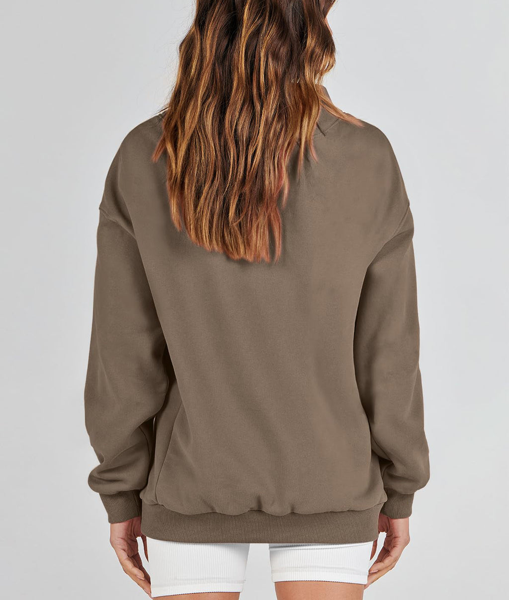 Women's Slit Mock Neck Oversized Sweatshirt (Buy 2, Get Free Shipping)