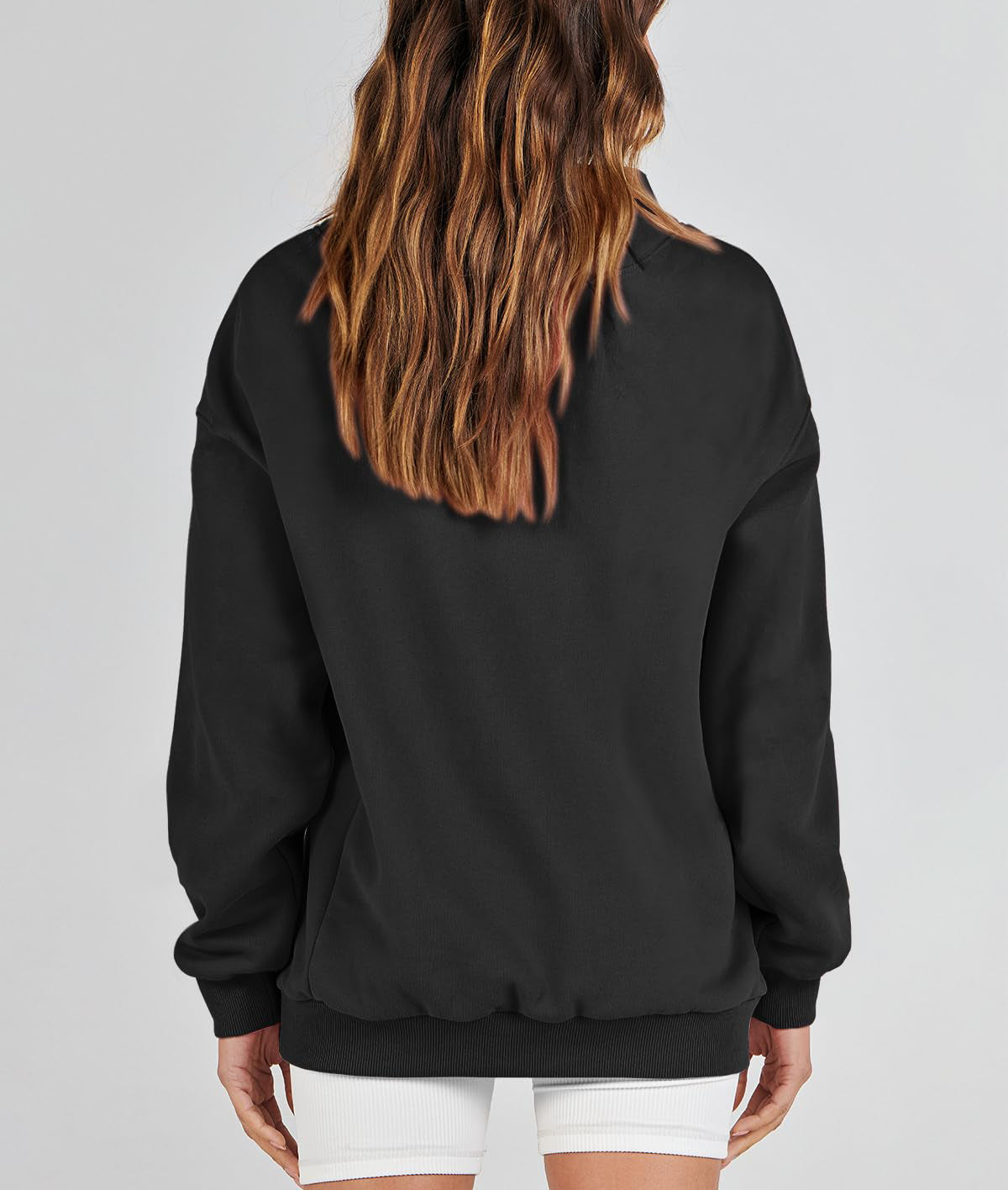 Women's Slit Mock Neck Oversized Sweatshirt (Buy 2, Get Free Shipping)