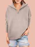 Women's Quarter Zip Rib Knit Cozy Pullover Sweater (Buy 2, Get Free Shipping)