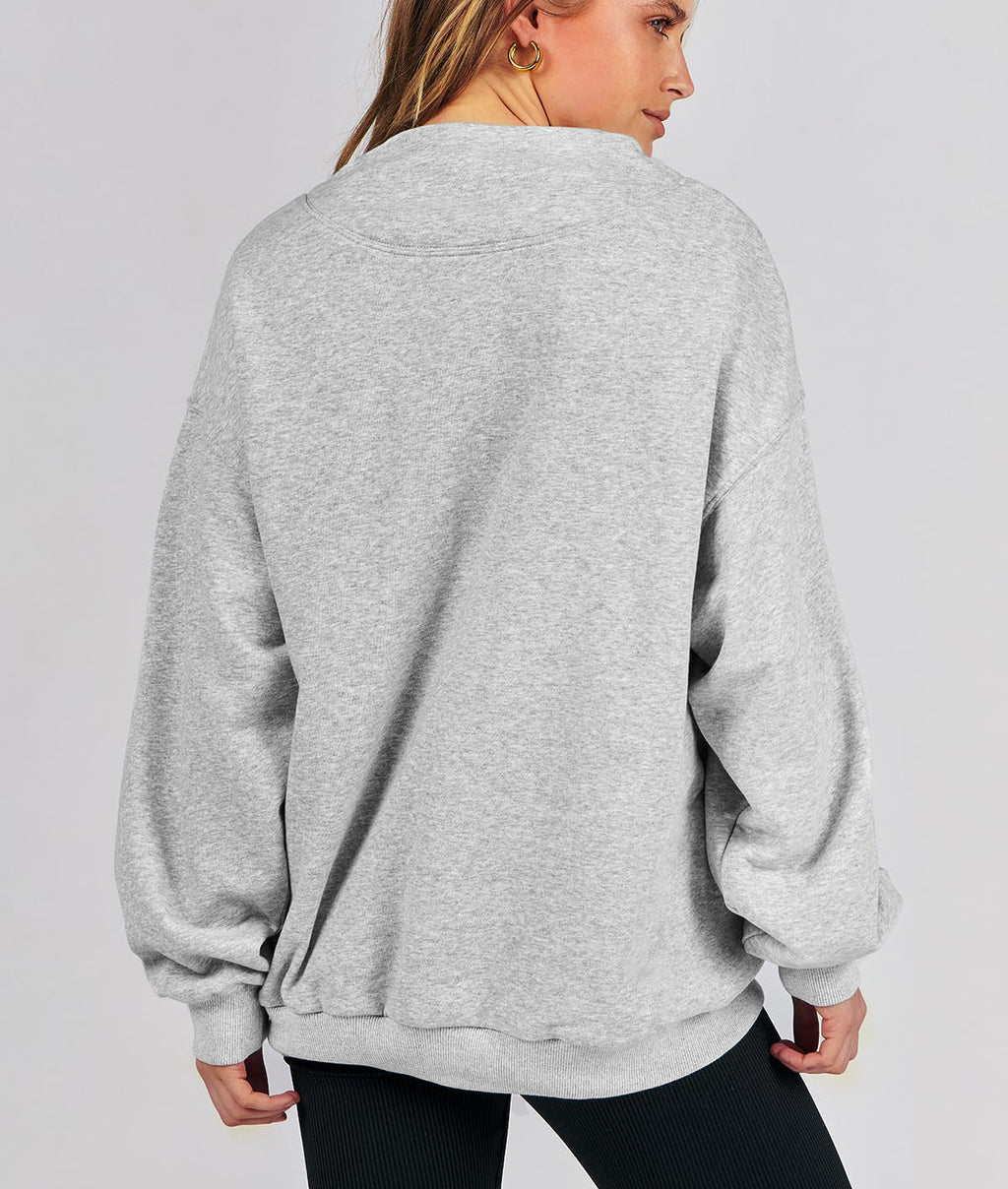 Women's Slit Mock Neck Oversized Sweatshirt (Buy 2, Get Free Shipping)