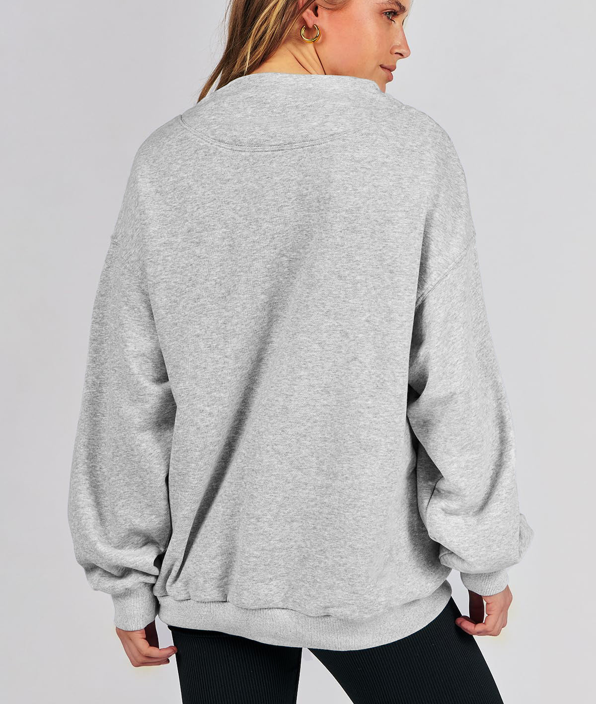 Women's Slit Mock Neck Oversized Sweatshirt (Buy 2, Get Free Shipping)