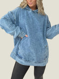 Denim Hooded Sweatshirt with Front Pockets (Buy 2 Get Free Shipping)