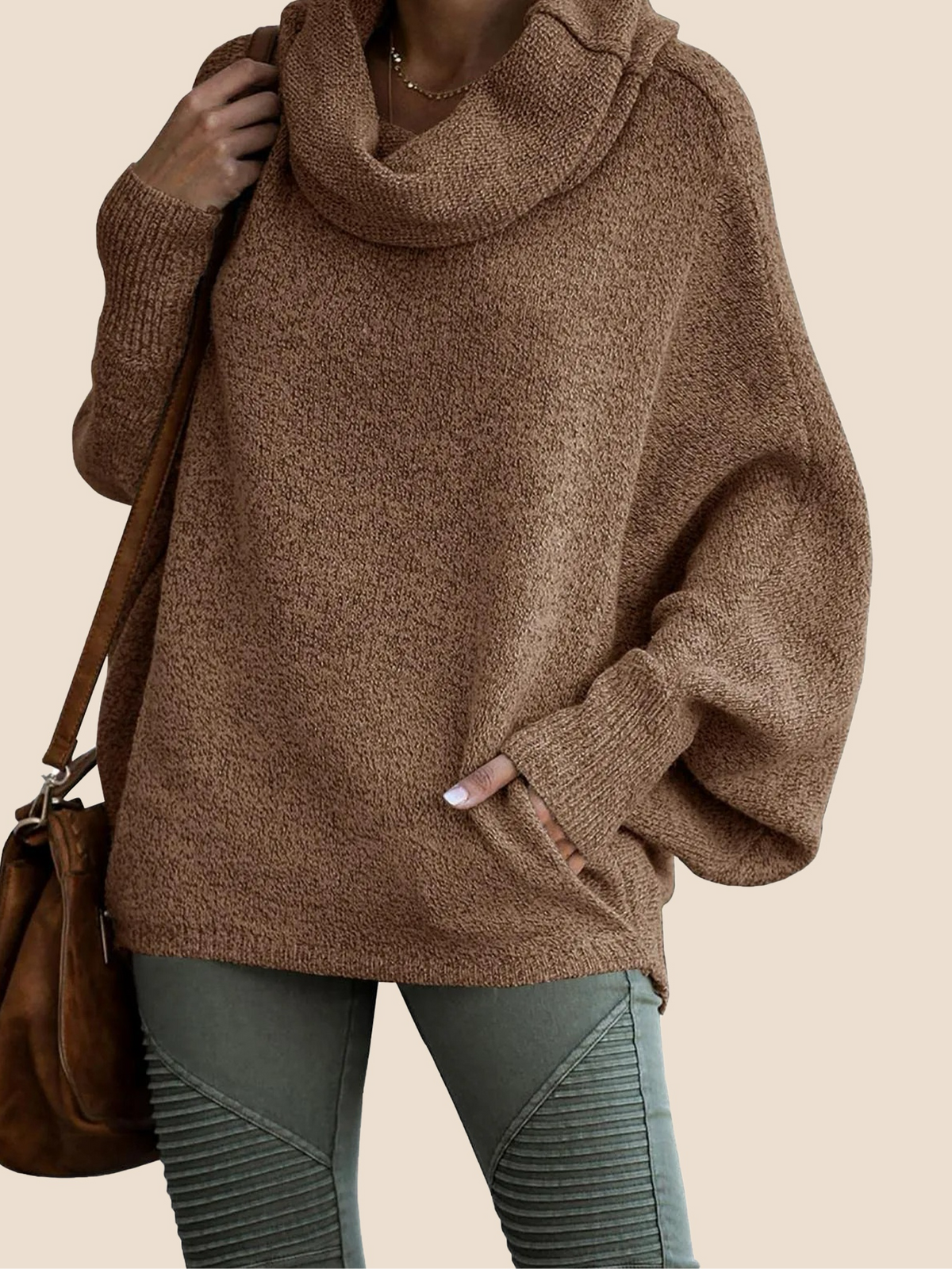 Women's Cowl Neck Pullover Sweaters with Pockets (Buy 2 Get Free Shipping)