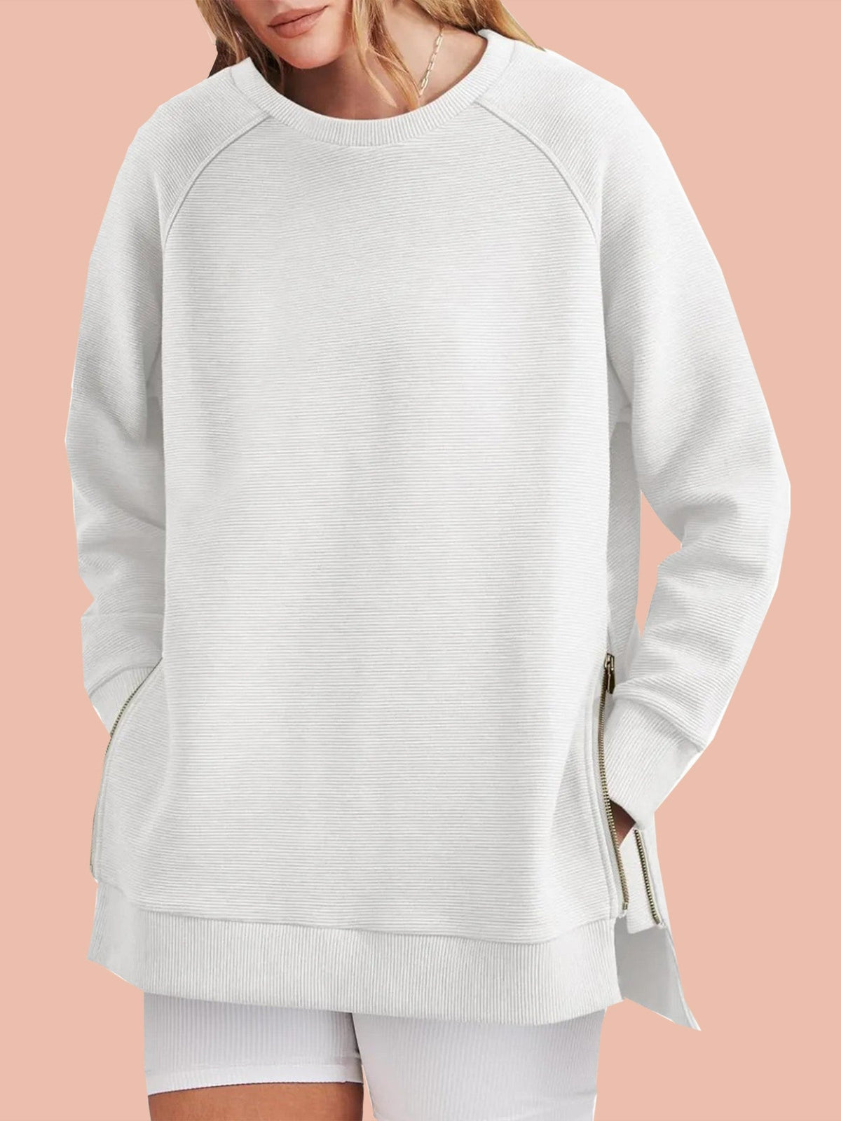 Women's Side Zipper Oversized Sweatshirt (Buy 2 Get Free Shipping)