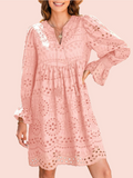 Women’s V-Neck Eyelet Lace Dress (Buy 2, Get Free Shipping)