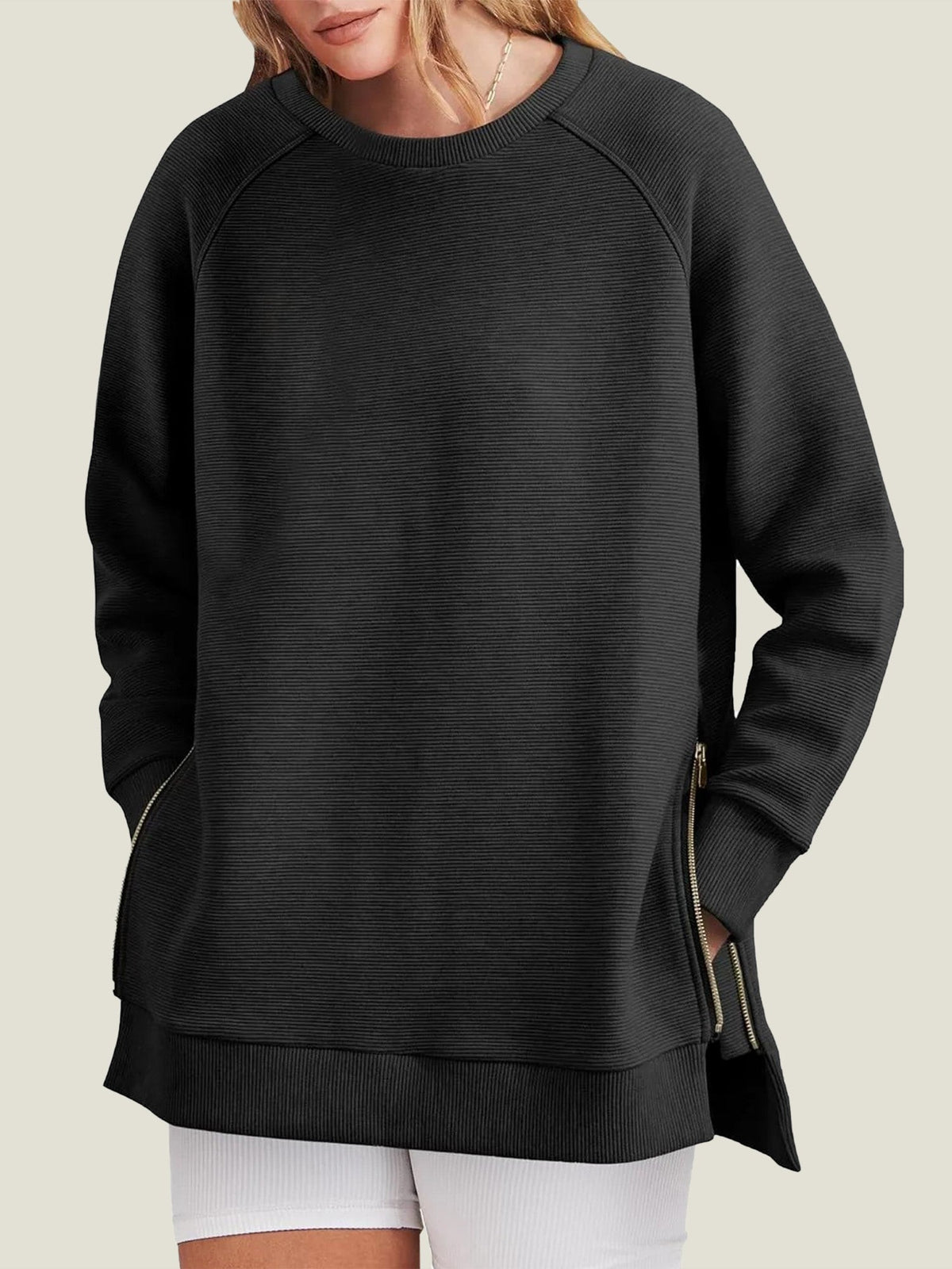 Women's Side Zipper Oversized Sweatshirt (Buy 2 Get Free Shipping)
