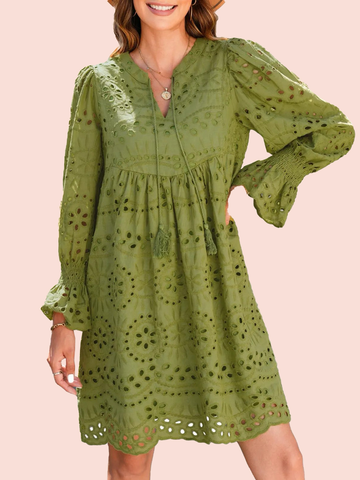 Women’s V-Neck Eyelet Lace Dress (Buy 2, Get Free Shipping)
