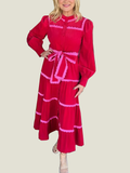 Women's Button Down Scalloped Tiered Corduroy Dress (Buy 2 Get Free Shipping)