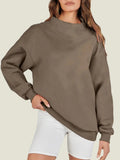 Women's Slit Mock Neck Oversized Sweatshirt (Buy 2, Get Free Shipping)