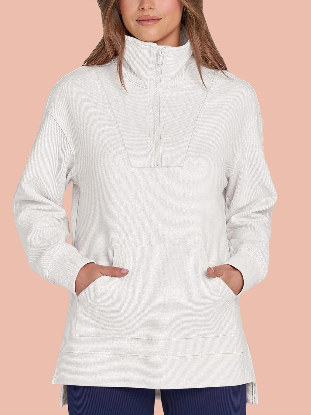 Women's Quarter Zip Oversized Knit Pullover (Buy 2, Get Free Shipping)