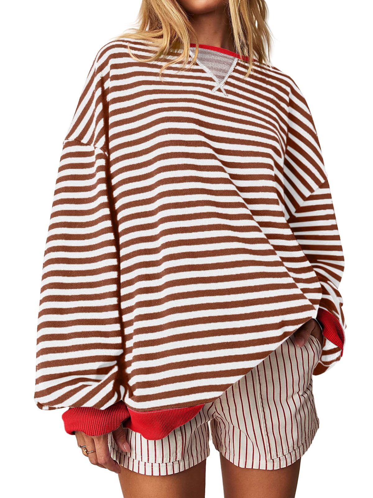 Women's Striped Oversized Sweatshirt (Free Shipping on Orders of 2+)
