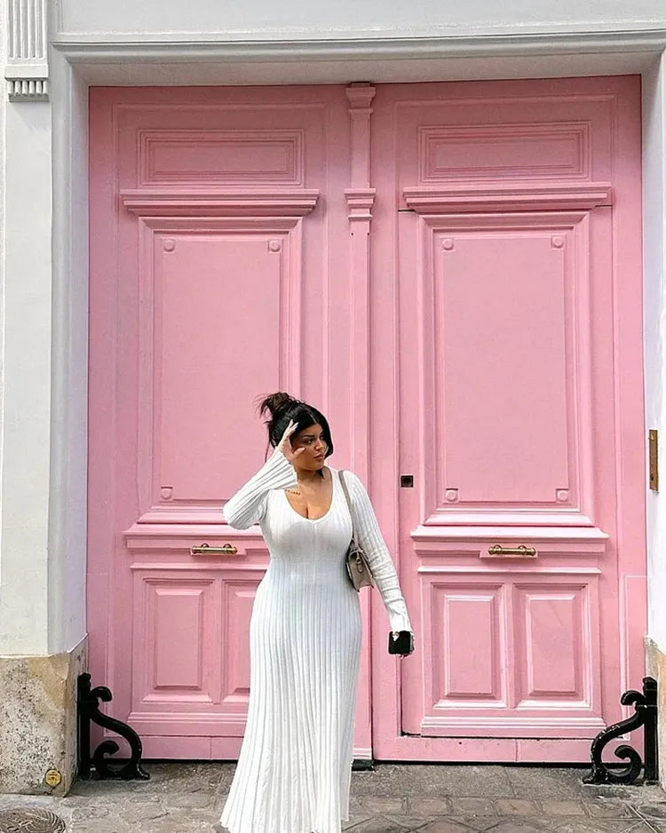 Autumn New Long-Sleeved Knit Midi Dress (Buy 2, Get Free Shipping)