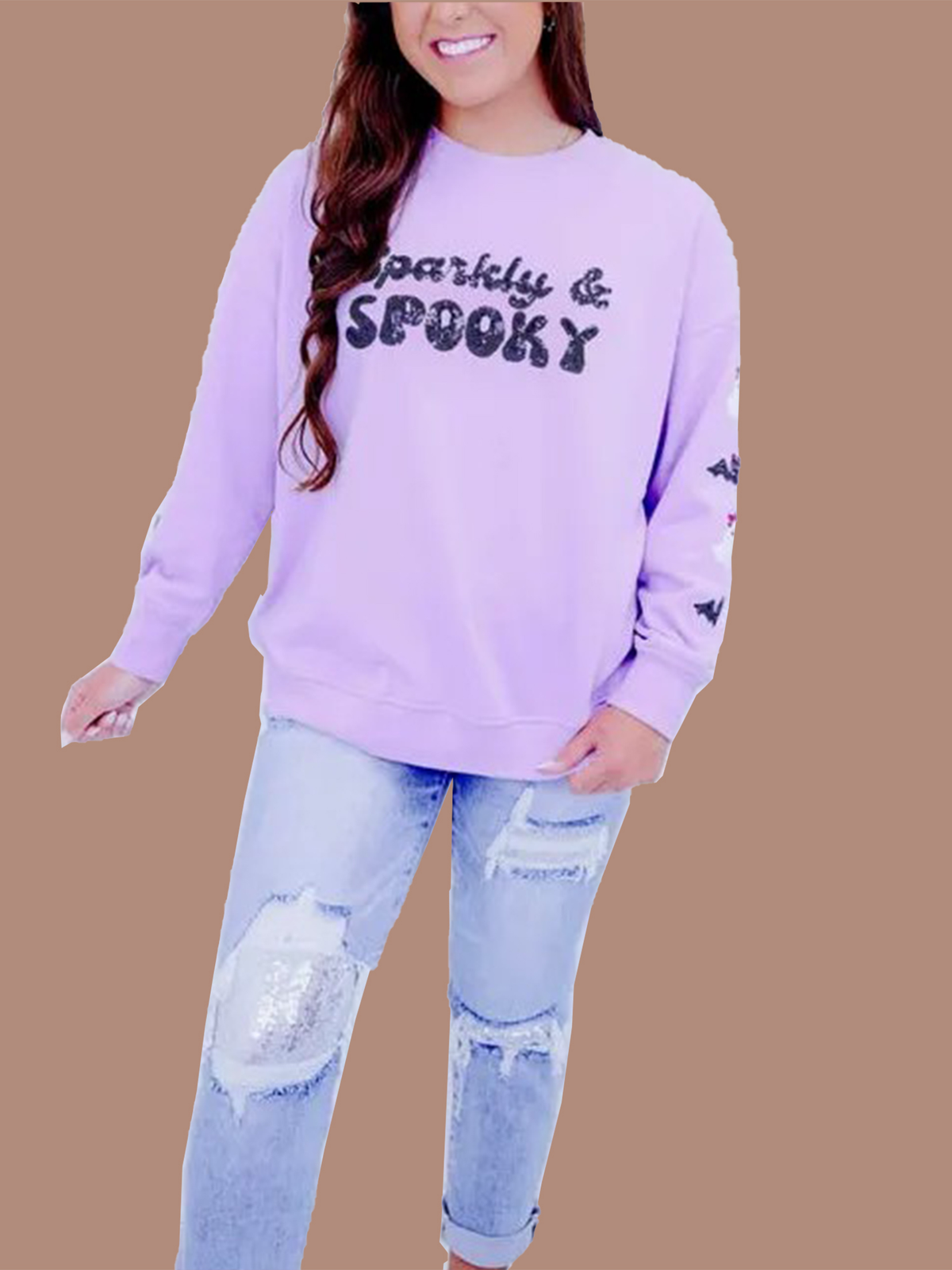 Women's Sparkly & Spooky Sequin Sweatshirt (Buy 2 Get Free Shipping)