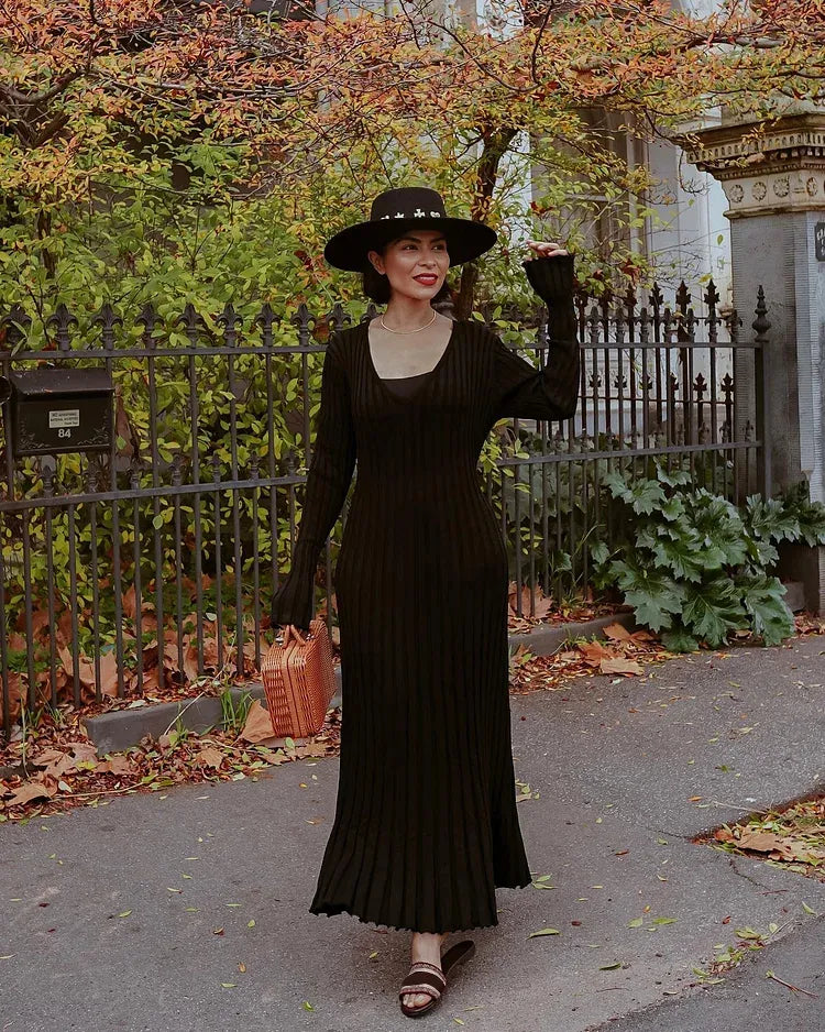 Autumn New Long-Sleeved Knit Midi Dress (Buy 2, Get Free Shipping)