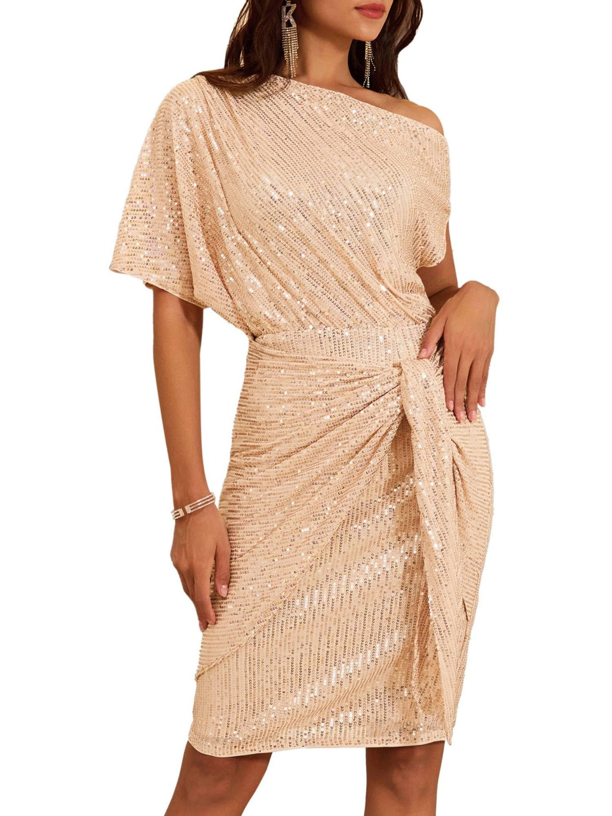 Women's Off-Shoulder Sequin Bodycon Dress (Buy 2, Get Free Shipping)