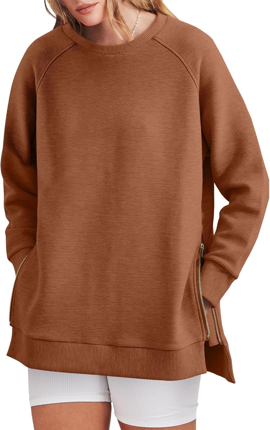 Women's Side Zipper Oversized Sweatshirt (Buy 2 Get Free Shipping)