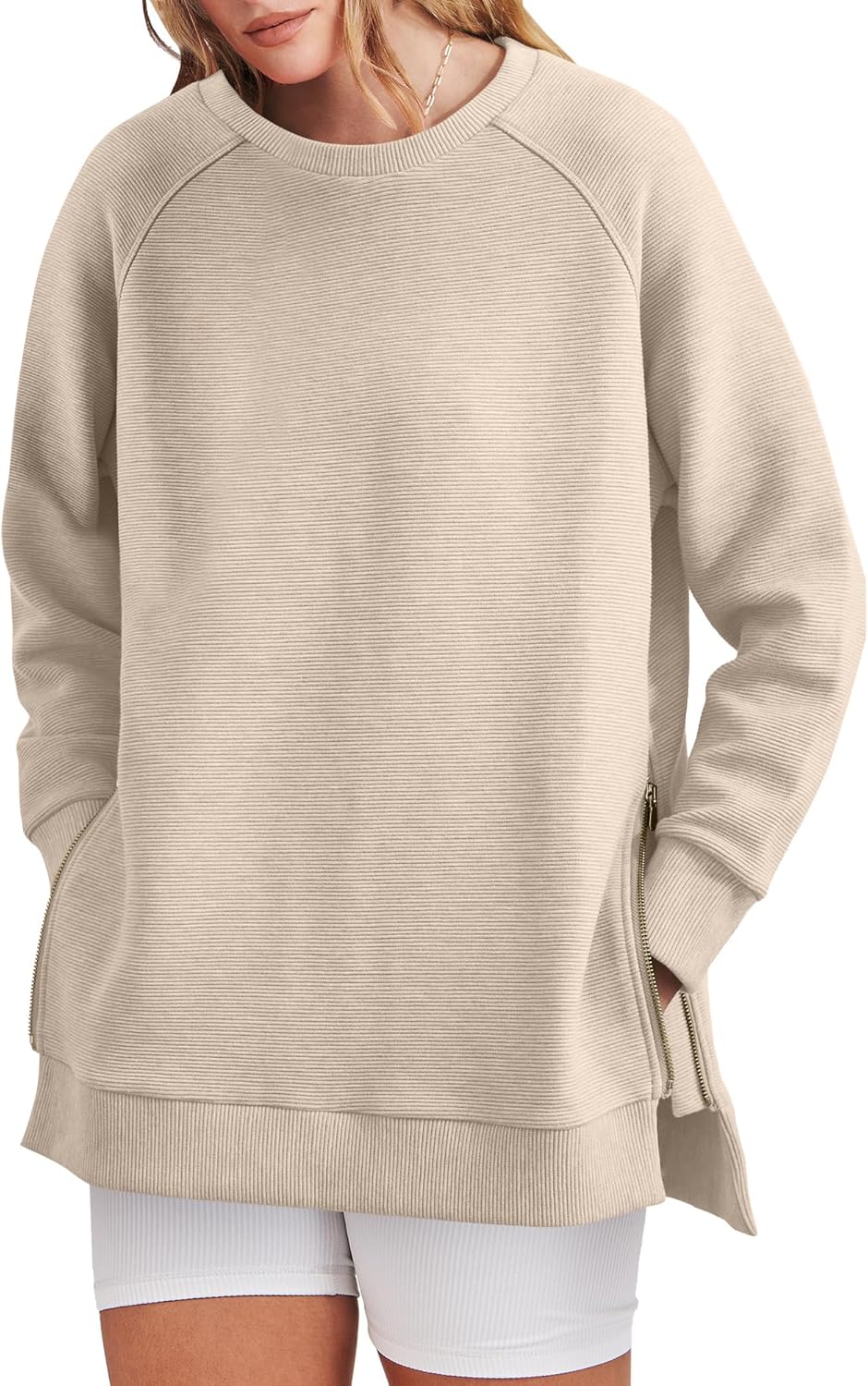 Women's Side Zipper Oversized Sweatshirt (Buy 2 Get Free Shipping)
