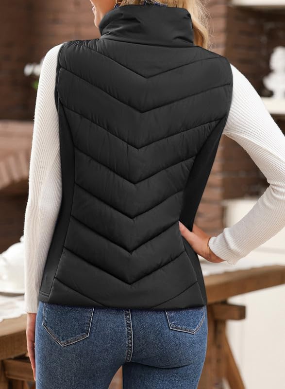 Women's Sleeveless Zip Up Stand Collar Quilted Puffer Vest (Buy 2 Get Free Shipping)