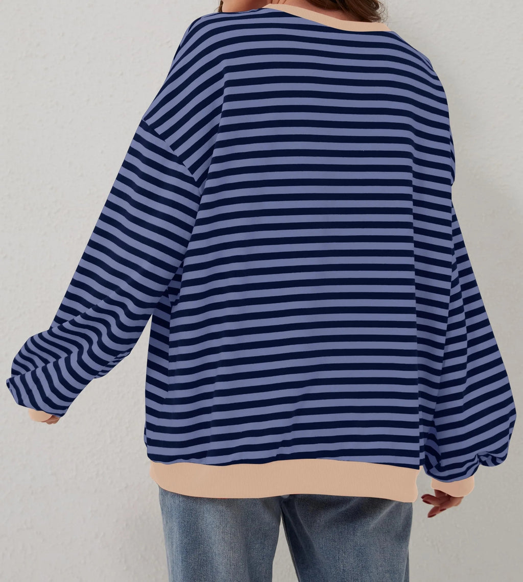 Women's Oversized Striped Long Sleeve Pullover (Buy 2 Get Free Shipping)