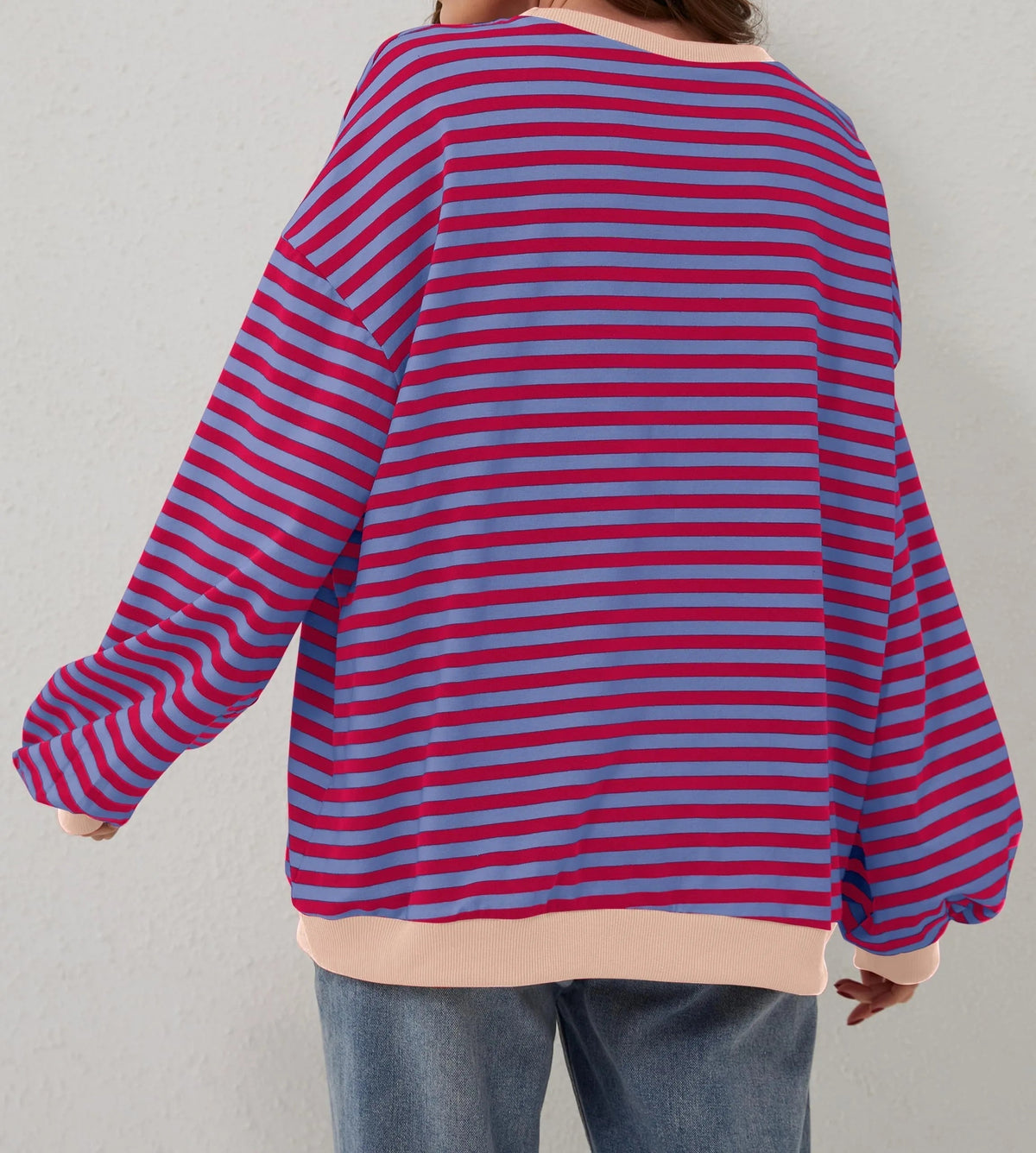Women's Oversized Striped Long Sleeve Pullover (Buy 2 Get Free Shipping)