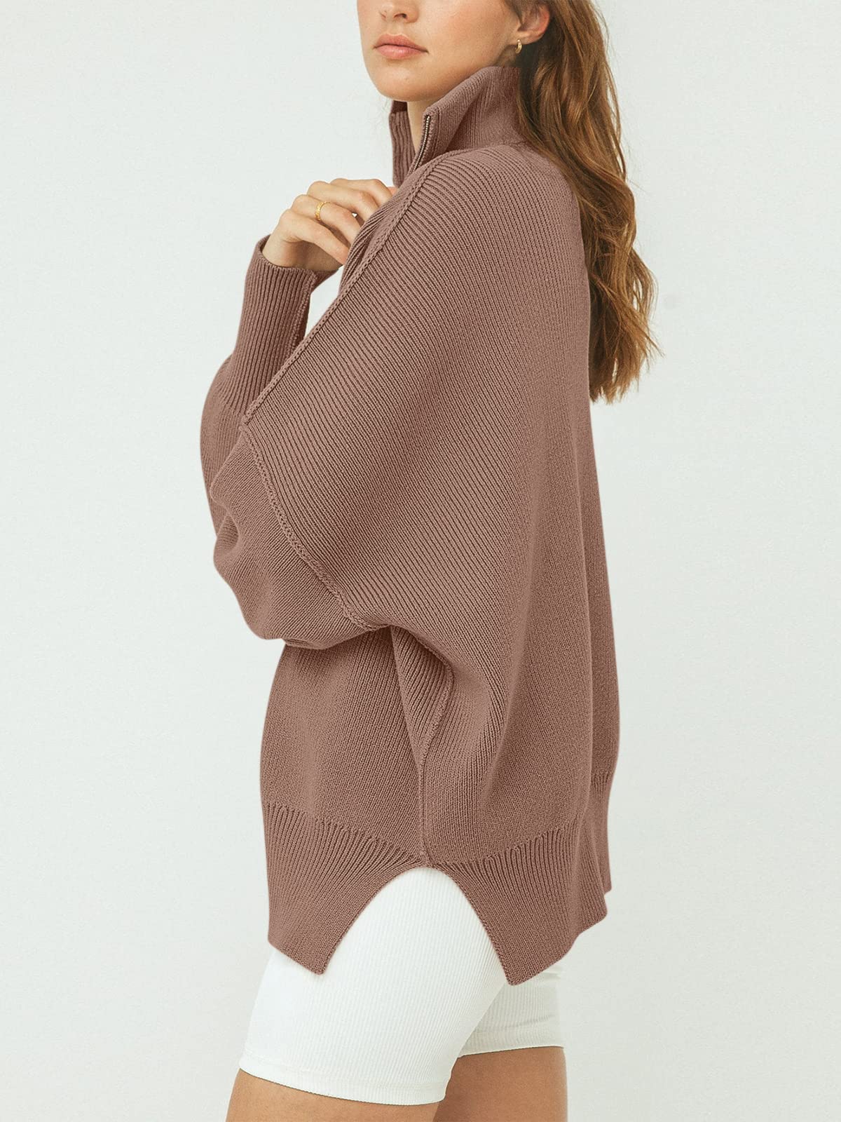 Women's Oversized Quarter Zip Pullover Sweater (Buy 2, Get Free Shipping)