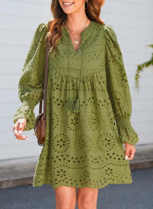 Women’s V-Neck Eyelet Lace Dress (Buy 2, Get Free Shipping)