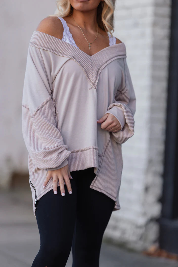 Women's V-Neck Loose Long Sleeve Top (Buy 2 Get Free Shipping)