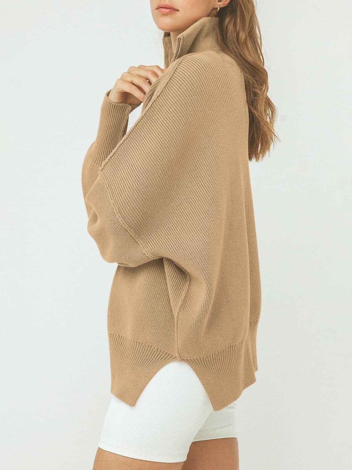 Women's Oversized Quarter Zip Pullover Sweater (Buy 2, Get Free Shipping)
