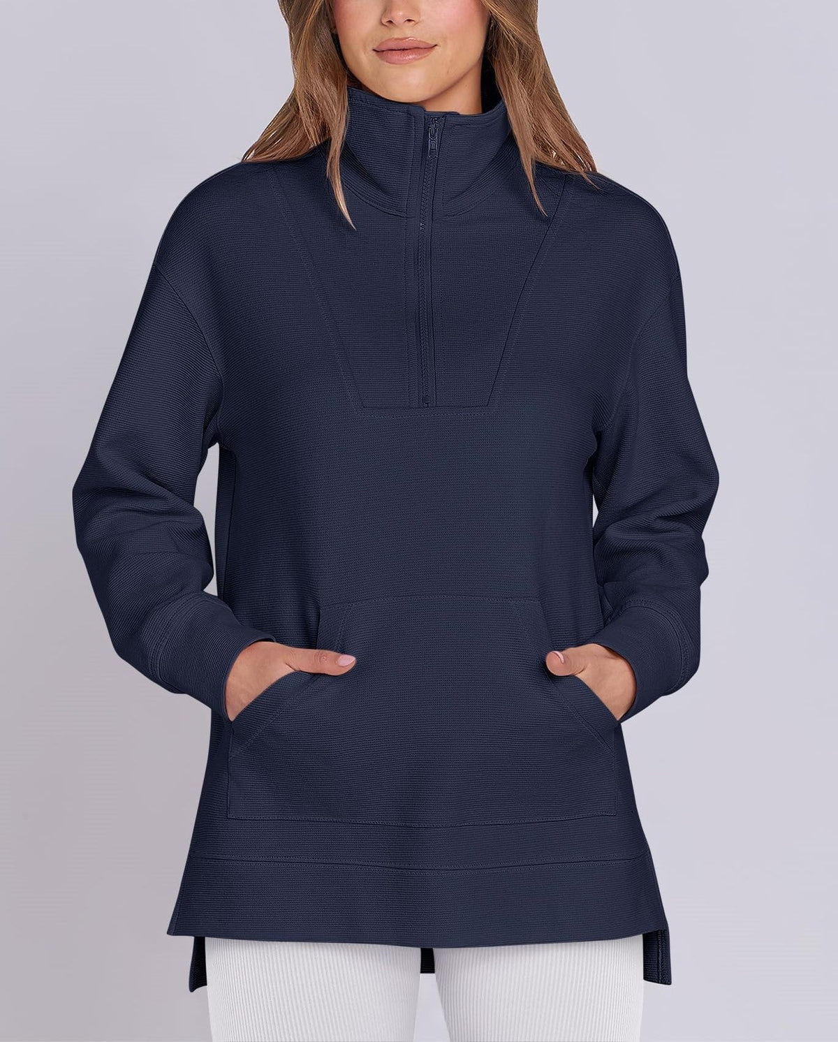 Women's Quarter Zip Oversized Knit Pullover (Buy 2, Get Free Shipping)