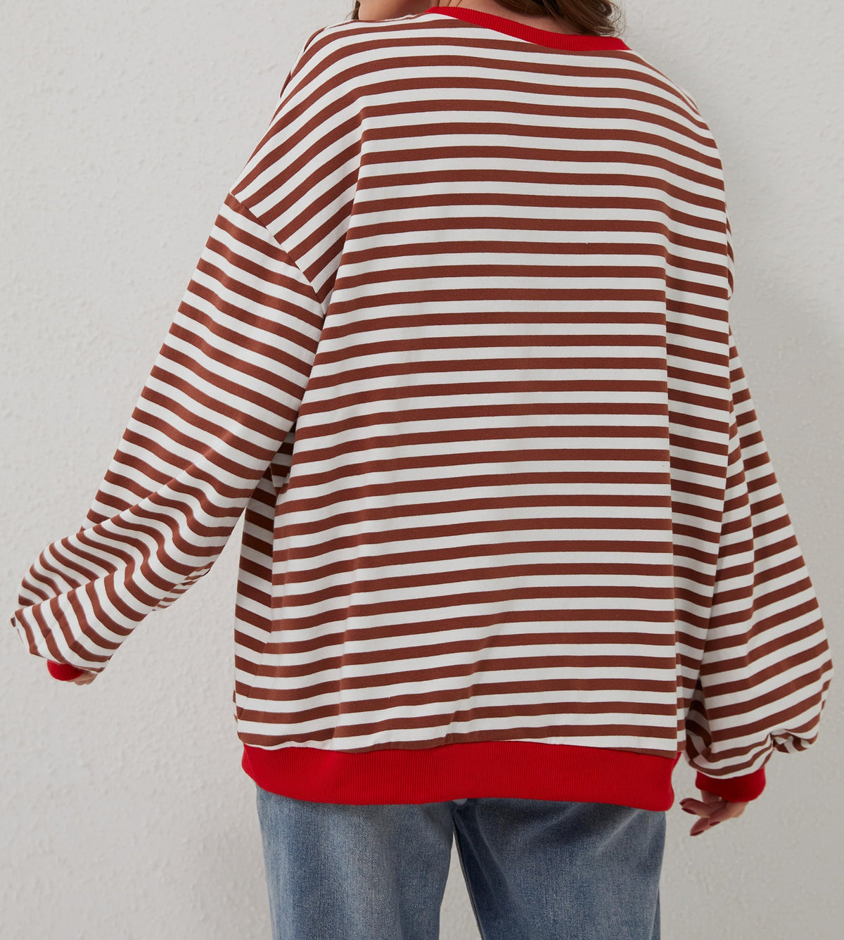 Women's Oversized Striped Long Sleeve Pullover (Buy 2 Get Free Shipping)