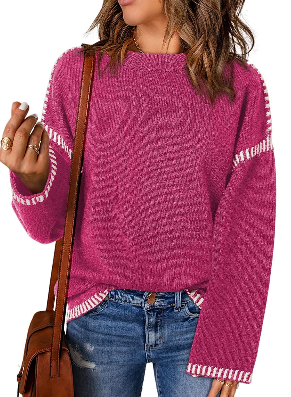 Women's Contrast Cable Knit Pullover Sweater (Buy 2, Get Free Shipping)