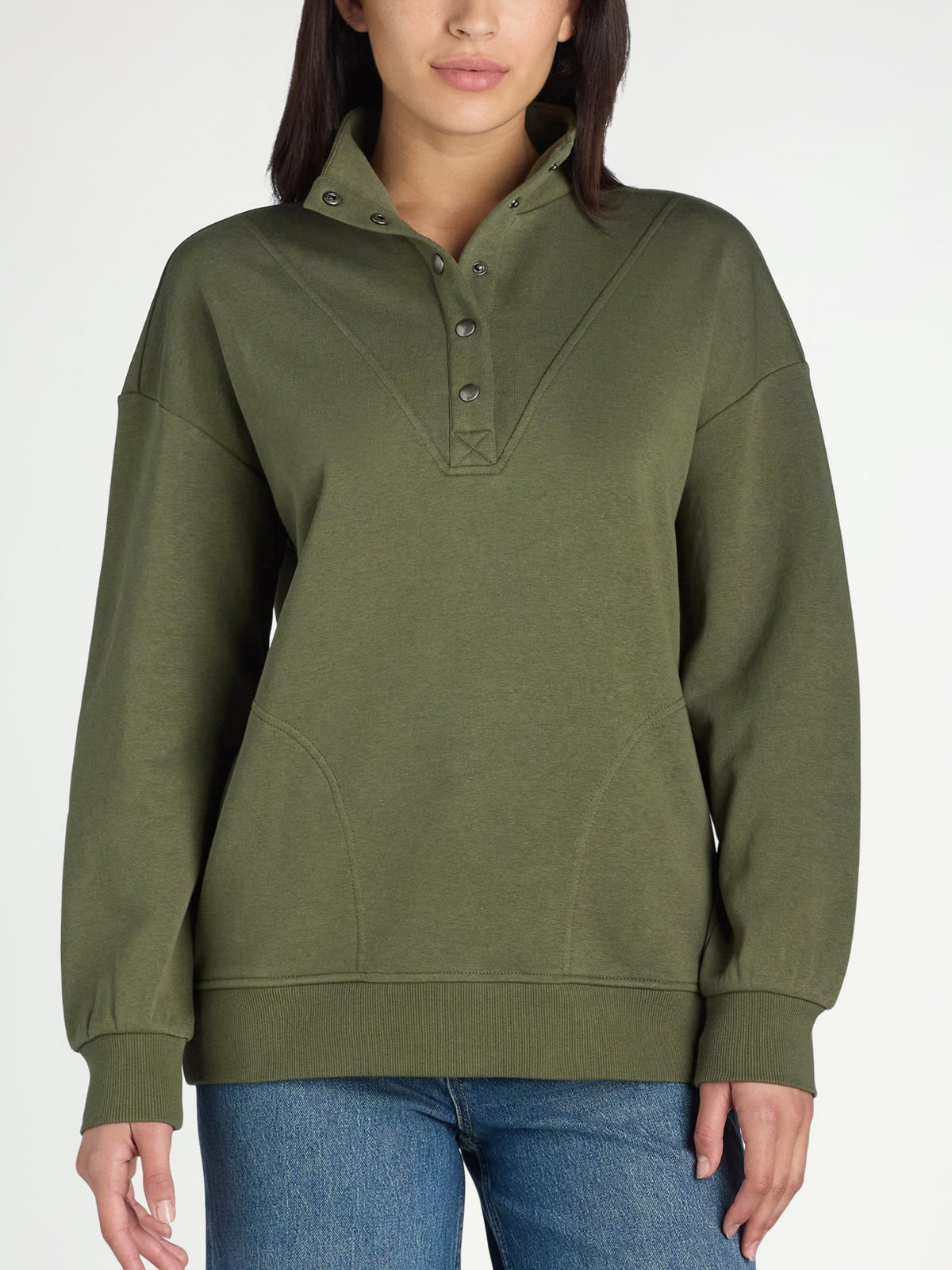 Mock Neck Henley Pullover Sweatshirt (Buy 2, Get Free Shipping)