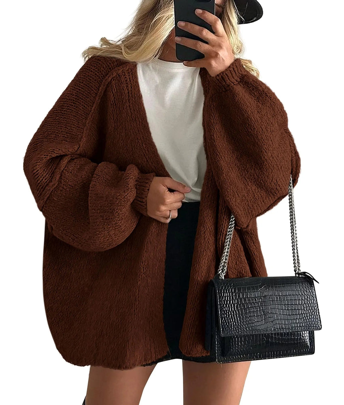 Women's Oversized Lantern Sleeve Sweater Cardigan (Free Shipping on Orders of 2+)