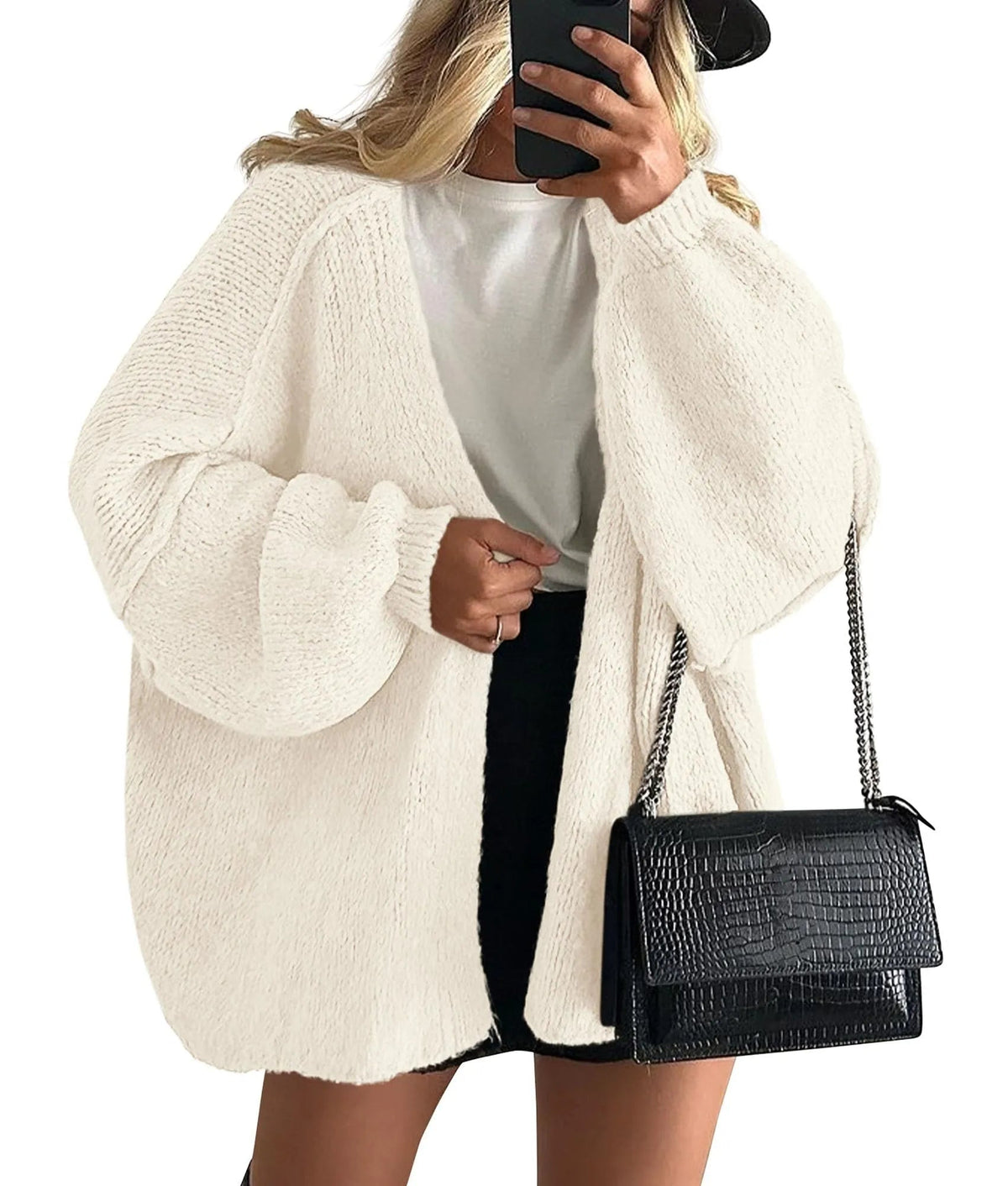 Women's Oversized Lantern Sleeve Sweater Cardigan (Free Shipping on Orders of 2+)