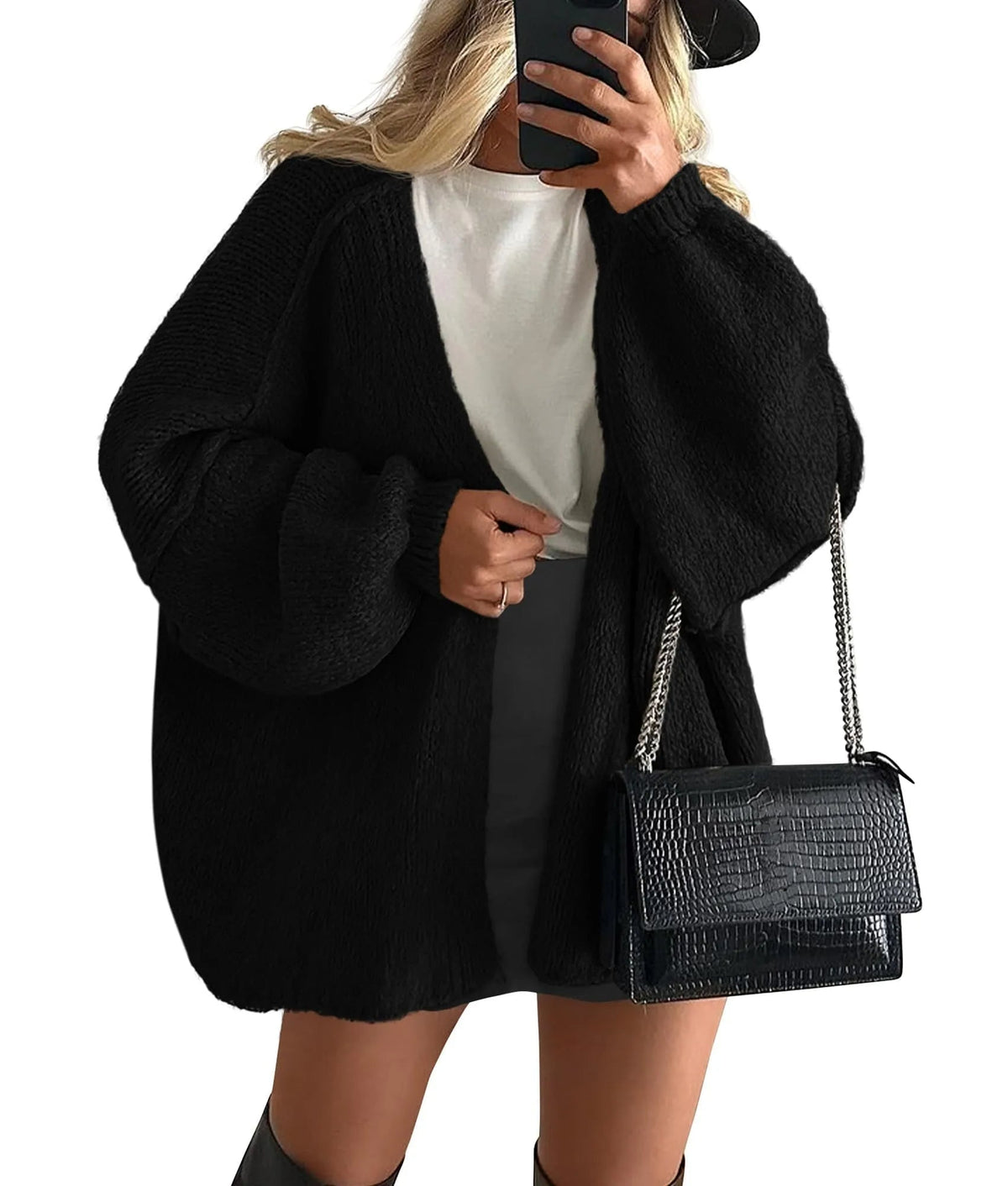 Women's Oversized Lantern Sleeve Sweater Cardigan (Free Shipping on Orders of 2+)