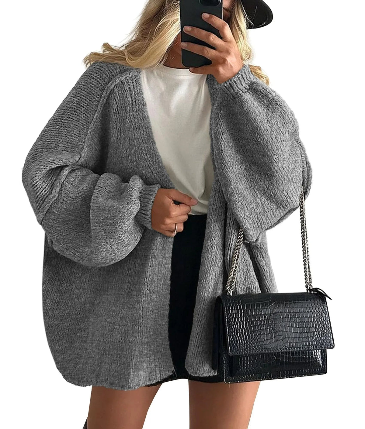 Women's Oversized Lantern Sleeve Sweater Cardigan (Free Shipping on Orders of 2+)