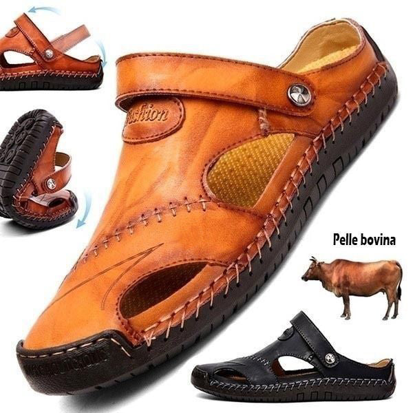 Large Size Soft Leather Men's Breathable Outdoor Sandals