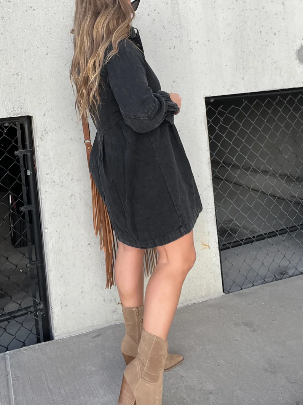 Women's Washed Denim Puff Sleeve Dress (Buy 2, Get Free Shipping)