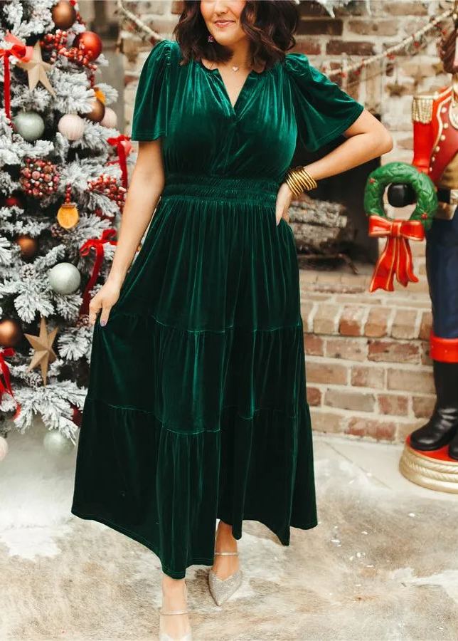 Women's Velvet Tiered Maxi Dress (Buy 2, Get Free Shipping)