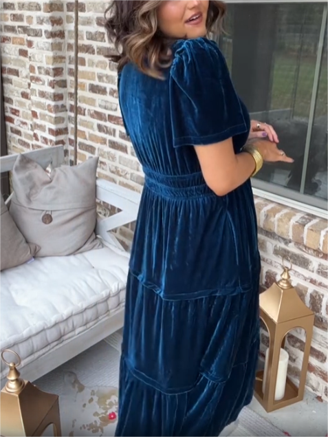 Women's Velvet Tiered Maxi Dress (Buy 2, Get Free Shipping)